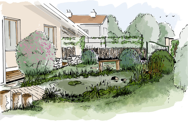 Aménagement jardin en permaculture fait par architecte paysagiste de Bordeaux.